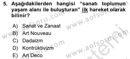 Görsel İletişim ve Tasarım Tarihi Dersi 2025 - 2026 Yılı (Final) Dönem Sonu Sınav Soruları 5. Soru