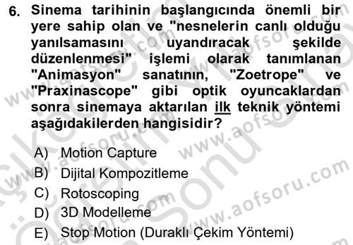 Görsel İletişim ve Tasarım Tarihi Dersi 2025 - 2026 Yılı (Final) Dönem Sonu Sınav Soruları 6. Soru
