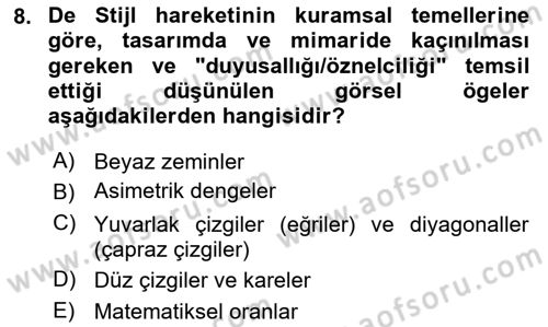 Görsel İletişim ve Tasarım Tarihi Dersi 2025 - 2026 Yılı (Final) Dönem Sonu Sınav Soruları 8. Soru