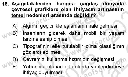 Görsel İletişim ve Tasarım Tarihi Dersi 2025 - 2026 Yılı Yaz Okulu Sınav Soruları 18. Soru