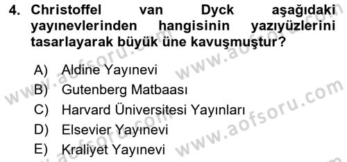 Görsel İletişim ve Tasarım Tarihi Dersi 2025 - 2026 Yılı Yaz Okulu Sınav Soruları 4. Soru