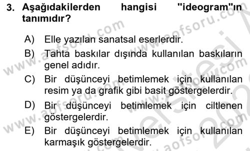 Tipografi Dersi 2021 - 2022 Yılı (Vize) Ara Sınav Soruları 3. Soru