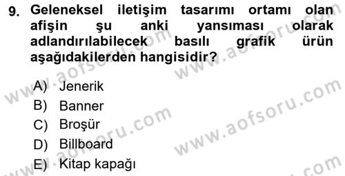 Tipografi Dersi 2021 - 2022 Yılı (Final) Dönem Sonu Sınav Soruları 9. Soru