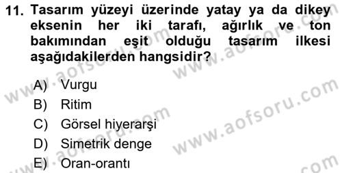 Tipografi Dersi 2021 - 2022 Yılı Yaz Okulu Sınav Soruları 11. Soru
