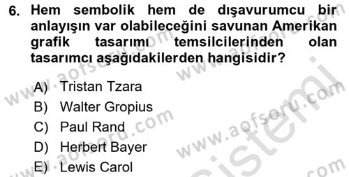 Tipografi Dersi 2021 - 2022 Yılı Yaz Okulu Sınav Soruları 6. Soru