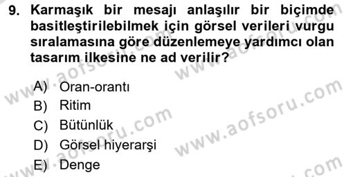 Tipografi Dersi 2022 - 2023 Yılı Yaz Okulu Sınav Soruları 9. Soru