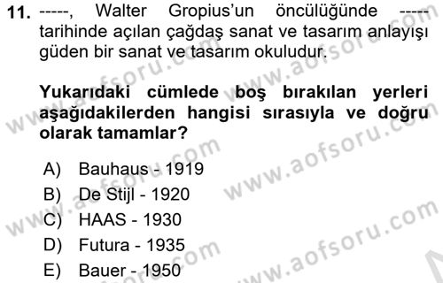 Tipografi Dersi 2023 - 2024 Yılı (Vize) Ara Sınav Soruları 11. Soru