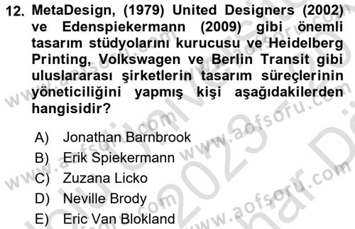 Tipografi Dersi 2023 - 2024 Yılı (Vize) Ara Sınav Soruları 12. Soru
