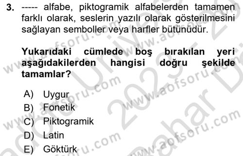 Tipografi Dersi 2023 - 2024 Yılı (Vize) Ara Sınav Soruları 3. Soru