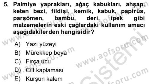 Tipografi Dersi 2023 - 2024 Yılı (Vize) Ara Sınav Soruları 5. Soru