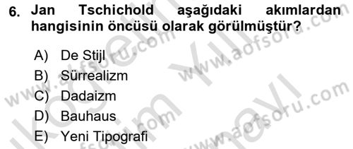 Tipografi Dersi 2023 - 2024 Yılı (Vize) Ara Sınav Soruları 6. Soru