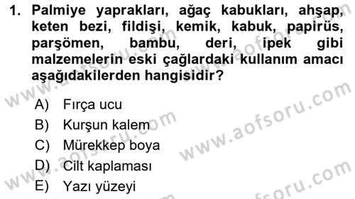 Tipografi Dersi 2023 - 2024 Yılı (Final) Dönem Sonu Sınav Soruları 1. Soru