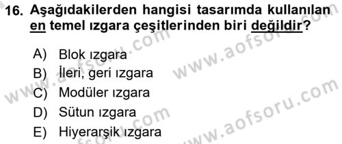 Tipografi Dersi 2023 - 2024 Yılı (Final) Dönem Sonu Sınav Soruları 16. Soru