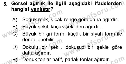 Tipografi Dersi 2023 - 2024 Yılı (Final) Dönem Sonu Sınav Soruları 5. Soru