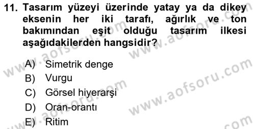 Tipografi Dersi 2023 - 2024 Yılı Yaz Okulu Sınav Soruları 11. Soru