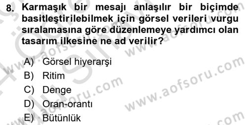 Tipografi Dersi 2023 - 2024 Yılı Yaz Okulu Sınav Soruları 8. Soru