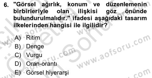 Tipografi Dersi 2024 - 2025 Yılı (Final) Dönem Sonu Sınav Soruları 6. Soru