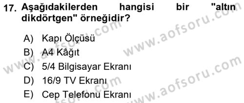Tipografi Dersi 2024 - 2025 Yılı Yaz Okulu Sınav Soruları 17. Soru