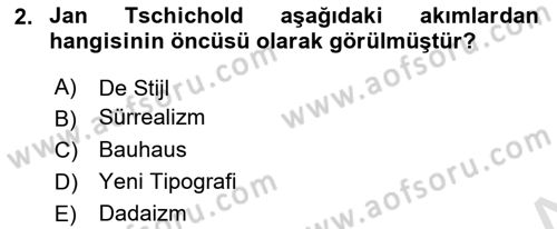 Tipografi Dersi 2024 - 2025 Yılı Yaz Okulu Sınav Soruları 2. Soru