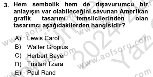 Tipografi Dersi 2024 - 2025 Yılı Yaz Okulu Sınav Soruları 3. Soru