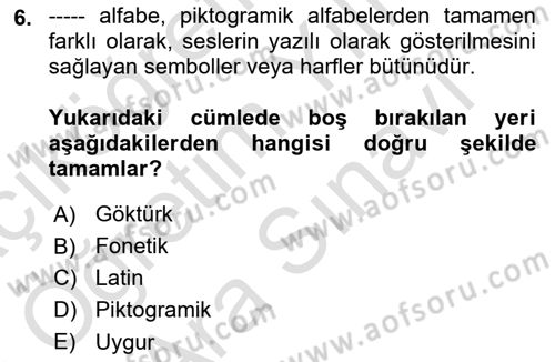 Tipografi Dersi 2025 - 2026 Yılı (Vize) Ara Sınav Soruları 6. Soru