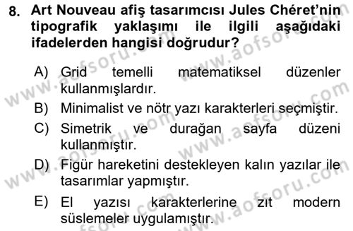 Tipografi Dersi 2025 - 2026 Yılı (Vize) Ara Sınav Soruları 8. Soru