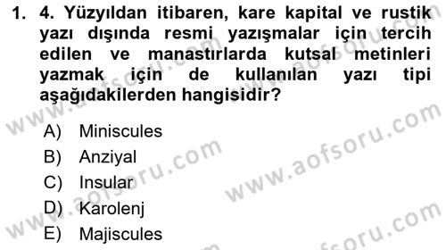 Tipografi Dersi 2025 - 2026 Yılı (Final) Dönem Sonu Sınav Soruları 1. Soru