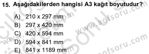 Tipografi Dersi 2025 - 2026 Yılı (Final) Dönem Sonu Sınav Soruları 15. Soru