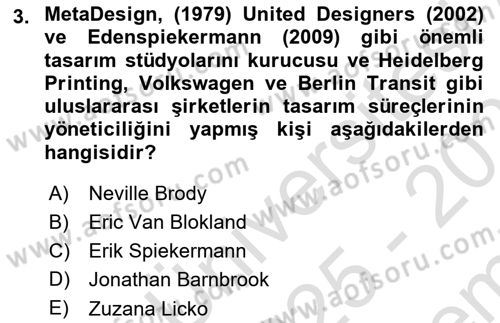 Tipografi Dersi 2025 - 2026 Yılı (Final) Dönem Sonu Sınav Soruları 3. Soru