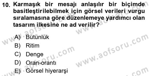 Tipografi Dersi 2025 - 2026 Yılı Yaz Okulu Sınav Soruları 10. Soru