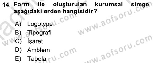 Tipografi Dersi 2025 - 2026 Yılı Yaz Okulu Sınav Soruları 14. Soru