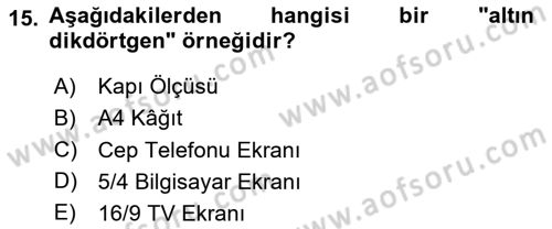 Tipografi Dersi 2025 - 2026 Yılı Yaz Okulu Sınav Soruları 15. Soru