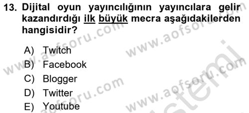 Dijital Kültür Dersi 2021 - 2022 Yılı (Vize) Ara Sınav Soruları 13. Soru