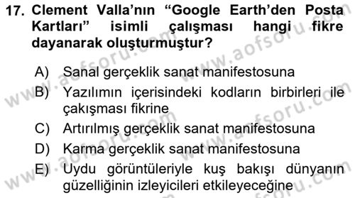 Dijital Kültür Dersi 2021 - 2022 Yılı (Vize) Ara Sınav Soruları 17. Soru