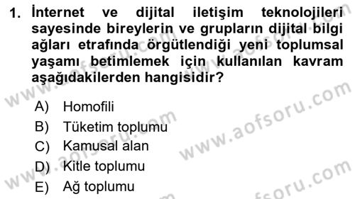 Dijital Kültür Dersi 2021 - 2022 Yılı (Final) Dönem Sonu Sınav Soruları 1. Soru