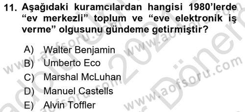 Dijital Kültür Dersi 2021 - 2022 Yılı (Final) Dönem Sonu Sınavı 11. Soru