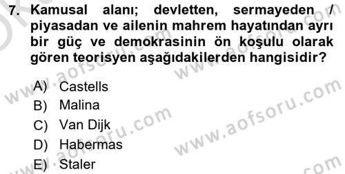 Dijital Kültür Dersi 2021 - 2022 Yılı Yaz Okulu Sınav Soruları 7. Soru