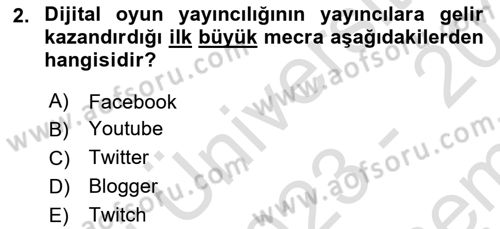 Dijital Kültür Dersi 2023 - 2024 Yılı (Final) Dönem Sonu Sınav Soruları 2. Soru