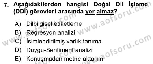 Dijital Kültür Dersi 2023 - 2024 Yılı (Final) Dönem Sonu Sınav Soruları 7. Soru