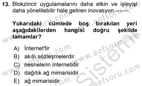 Dijital Kültür Dersi 2023 - 2024 Yılı Yaz Okulu Sınav Soruları 13. Soru