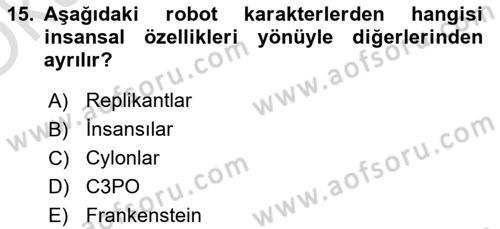 Dijital Kültür Dersi 2023 - 2024 Yılı Yaz Okulu Sınav Soruları 15. Soru