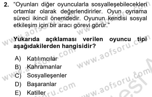 Dijital Kültür Dersi 2023 - 2024 Yılı Yaz Okulu Sınav Soruları 2. Soru