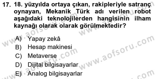 Dijital Kültür Dersi 2024 - 2025 Yılı (Vize) Ara Sınav Soruları 17. Soru