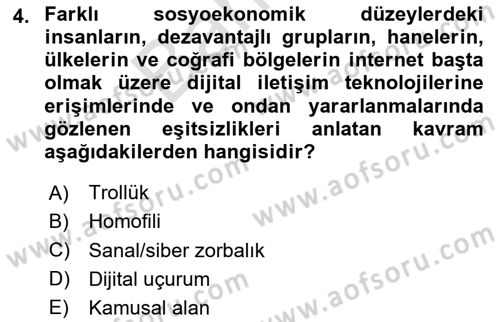 Dijital Kültür Dersi 2024 - 2025 Yılı (Final) Dönem Sonu Sınav Soruları 4. Soru