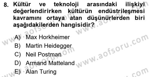 Dijital Kültür Dersi 2024 - 2025 Yılı (Final) Dönem Sonu Sınav Soruları 8. Soru