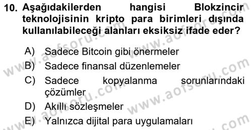 Dijital Kültür Dersi 2024 - 2025 Yılı Yaz Okulu Sınav Soruları 10. Soru