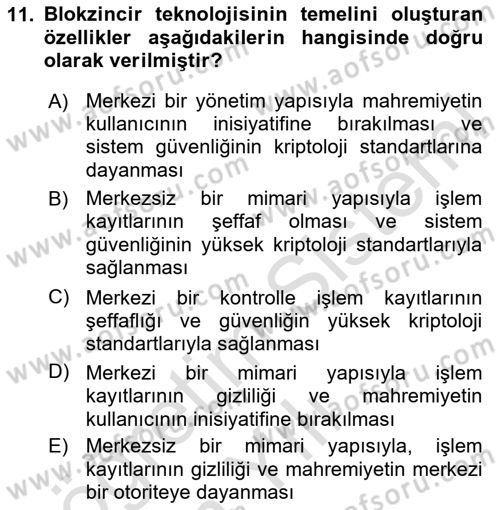 Dijital Kültür Dersi 2024 - 2025 Yılı Yaz Okulu Sınav Soruları 11. Soru