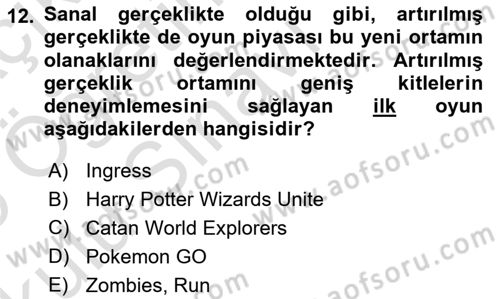 Dijital Kültür Dersi 2024 - 2025 Yılı Yaz Okulu Sınav Soruları 12. Soru