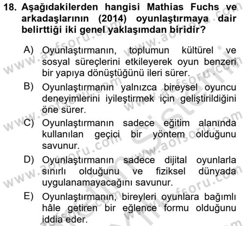 Dijital Kültür Dersi 2024 - 2025 Yılı Yaz Okulu Sınav Soruları 18. Soru