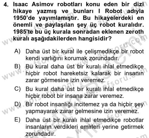 Dijital Kültür Dersi 2024 - 2025 Yılı Yaz Okulu Sınav Soruları 4. Soru